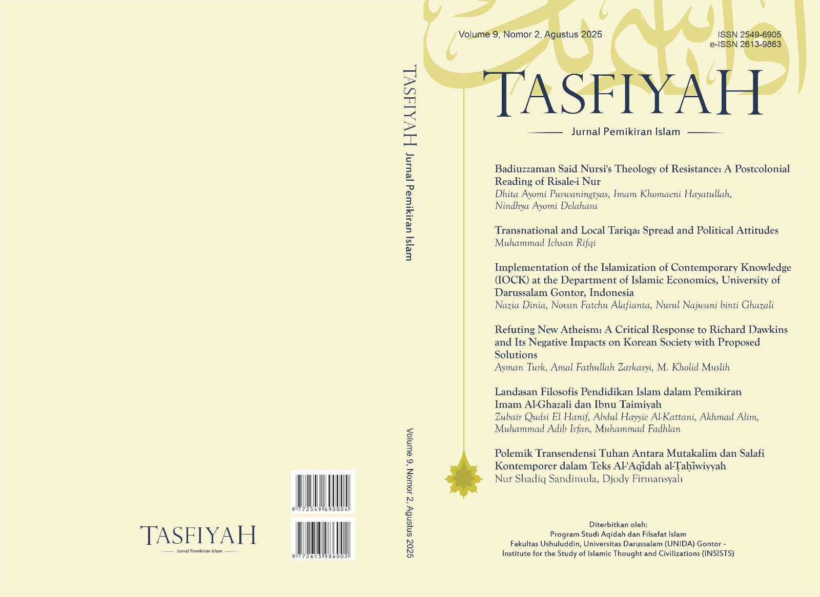 					View Vol. 9 No. 2 (2025): Tasfiyah: Jurnal Pemikiran Islam
				